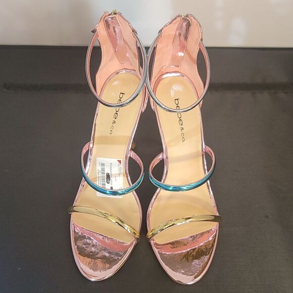 BRAND NEW BEBE&CO MULTI-COLOR STRAP ROUND-TOE HIGH HEEL STILETTOS SANDAL - Picture 3 of 16
